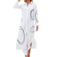 thumbnail image 2 of Minimalist Abstract Line Drawing Art Print Long Sleeved Shirt Dress Party dresses Women's summer dress sexy dress for women, 2 of 7