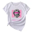 thumbnail image 2 of Playeras De Mujer Manga Corta Estatuas Patrón Moda Casual, 2 of 8