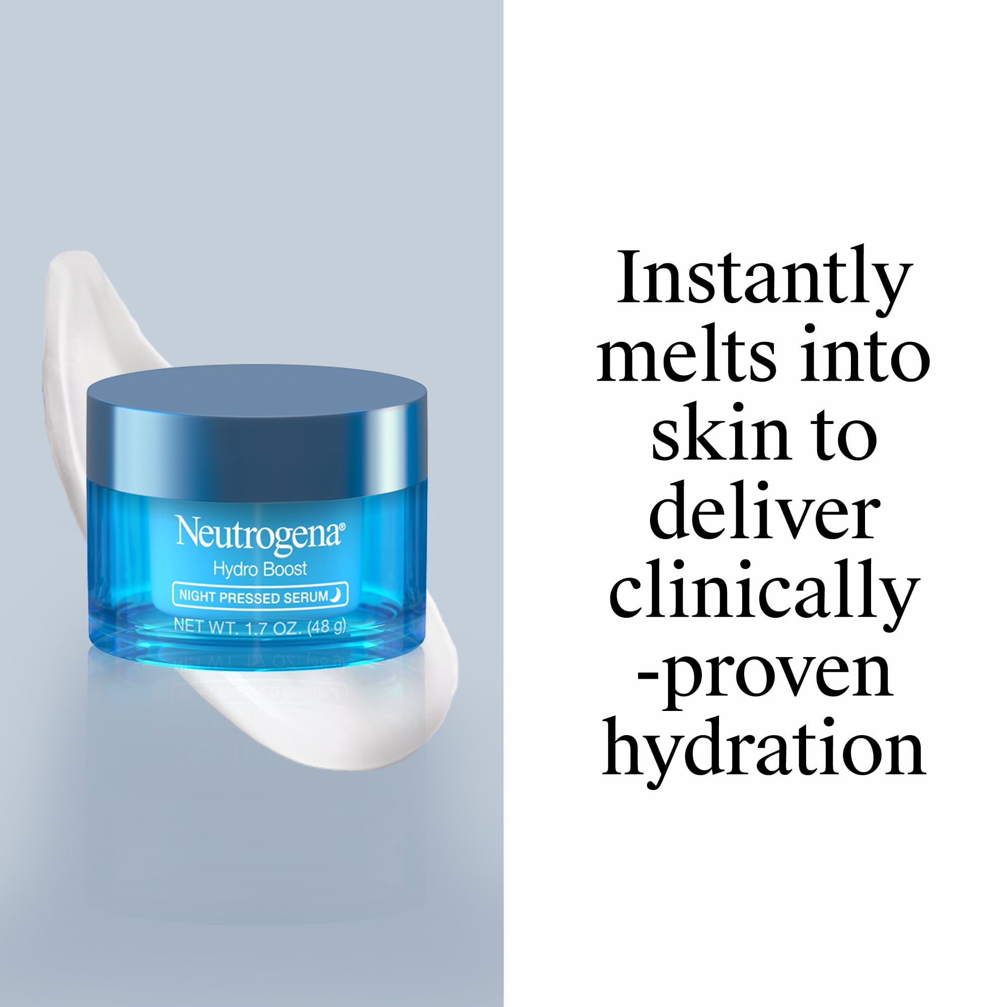 Neutrogena Hydro Boost Hyaluronic Acid Night Pressed Face Serum, Hydrating Serum, 1.7 oz
