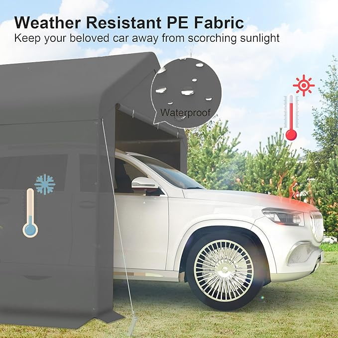 Outdoor 10’ x 20’ Carport Tent Car Ports Party Tent Heavy Duty Portable Car Garage Tent,Gray