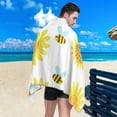 thumbnail image 5 of Bees and Yellow Flowers Beach Towel 30" x 60", Quick Dry Bath Towel Super Absorbent Lightweight Travel Towel for Beach Yoga Swim Sport Camping Holiday, 5 of 7