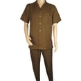 thumbnail image 2 of Men 2pc Walking Leisure Suit Short Sleeves By DREAMS 256-22 Solid Caramel, 2 of 7