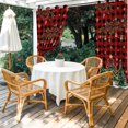 thumbnail image 4 of Outdoor Curtains for Patio Waterproof, Christmas Tree Outdoor Privacy Panels Grommet, Winter Xmas Ball Snowy Red Black Plaid Blackout Outside Curtains for Porch/Cabana 54"x108", 1 Panel, 4 of 8