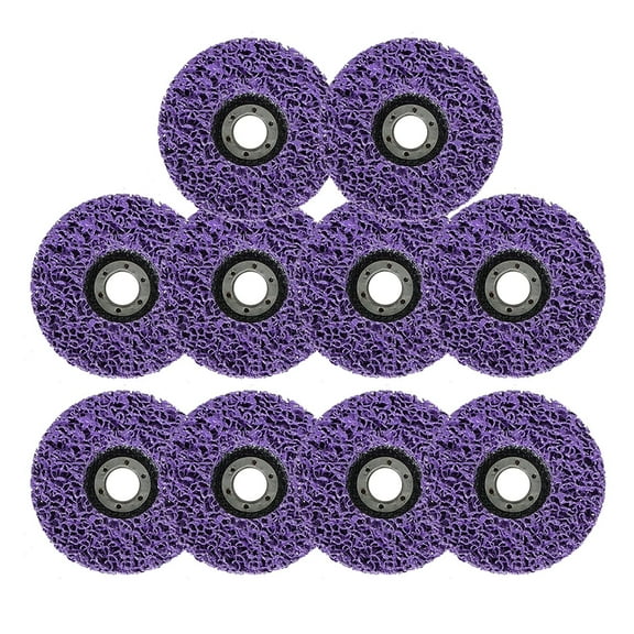 10Pcs 4-1/2 x 7/8 Purple Quick Change Easy Strip Discs Poly Abrasive Wheel Silicon Carbide Abrasive Wheel Fit for Angle Grinders