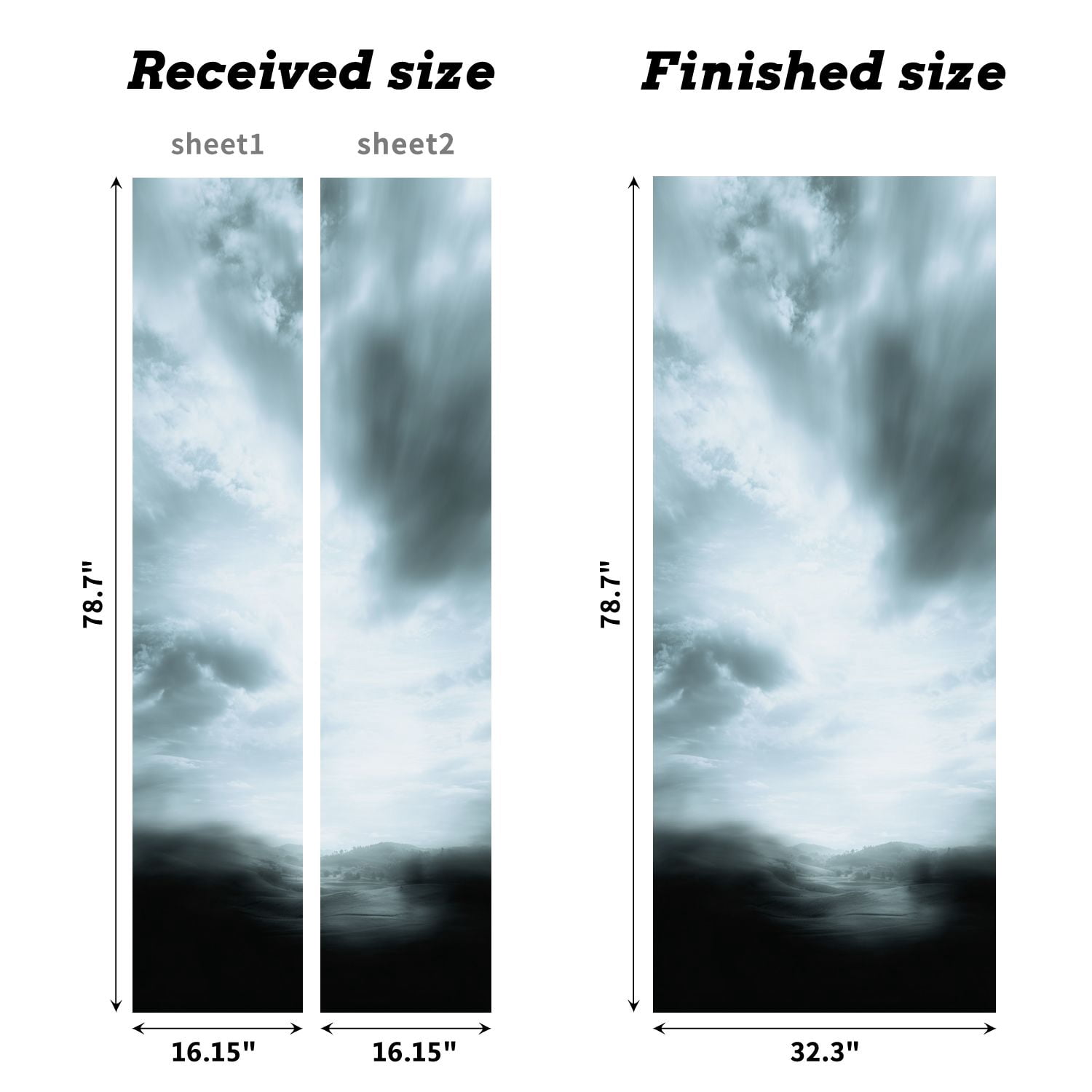 Self Adhesive Vinyl Refrigerator Wrap Set sky clouds Door Mural Removable Fridge Sticker Peel and Stick&nbsp;Full Door Cover Decal Kitchen Bar Decor