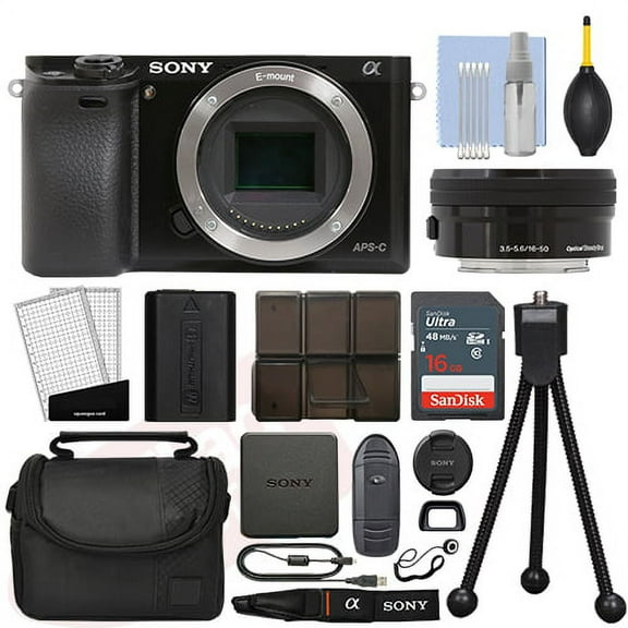 Sony Alpha a6400 Mirrorless 4K Digital Camera & 16-50mm Lens Black   16GB Kit