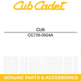 thumbnail image 2 of CUB CADET 738-0924A Screw 1/4 28 X .324 Z54L Z54 Z48L Z48 Z42 TDE SWE SW10528L, 2 of 5
