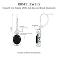 thumbnail image 4 of Rosec Jewels Oval Shape Lab Grown Black Diamond Drop Earrings with Moissanite for Women - 8 Carat, 14K White Gold, 4 of 6
