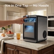Goosiay Nugget Ice Maker Countertop, 44lbs per Day Portable Pebble Sonic Ice Machine with Soft Chewable Ice for Home, Kitchen, Office, RV, Camping, Stainless Steel, Black