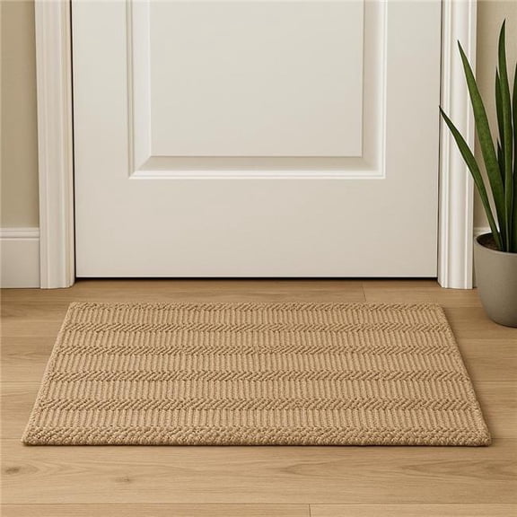 HomeRoots 642834 2 x 3 ft. Natural Jute Abstract Hand Woven Rectangle Area Rug