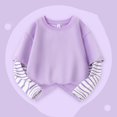 thumbnail image 4 of YUSIM Girls Striped Cotton T Shirts- Long Sleeve Fashion Casual Crewneck Kids Spring Tops Clothes Purple Size 4, 4 of 6