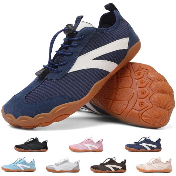 BERANMEY Barefoot Water Shoes for Women Mens Wide Toe Box Quick-Dry Breathable Mesh Zero Drop Trail Running Hiking Walking Shoes for Outdoor