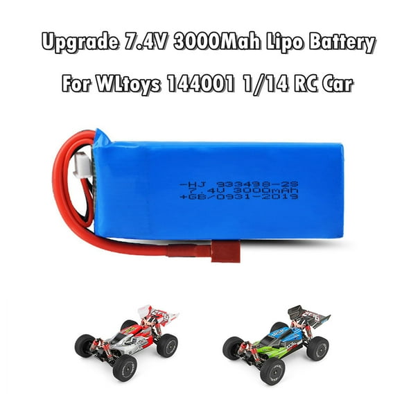 DHGDJ54G Upgrade 7.4V 3000Mah 2S Lipo Battery Part For 144001 1/14 4WD RC Car Kids Science Experiment Kits Age 10 And up Car Kits to Build for Teens Mini 4wd compatible with Motor
