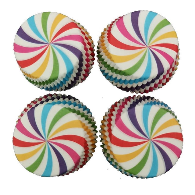 Vadktai Bright Rainbow Standard Cupcake Liners, Solid Colorful Paper Baking Cups 100-Count