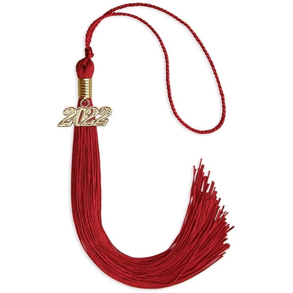 Red Graduation Tassel with Gold Date Drop