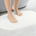 thumbnail image 2 of NOMADIC NOOK 2 Pcs Oval Shaggy Bath Mats Absorbent Soft Bathroom Rugs White/Green 16" x 24", 2 of 6