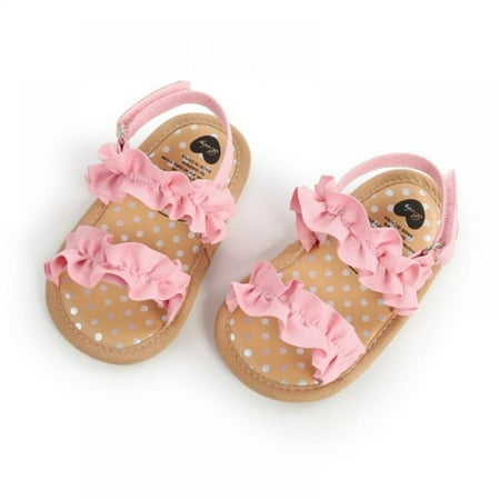 

Baby Girls Sandals Summer Baby Sandals Toddler Solid Color Shoes (0-18M)