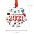 thumbnail image 5 of Koyal Wholesale Funny Christmas Ornaments 2021 We Survived 2021 Round Metal Ornament, White Elephant Ideas 1-Pk, 5 of 5