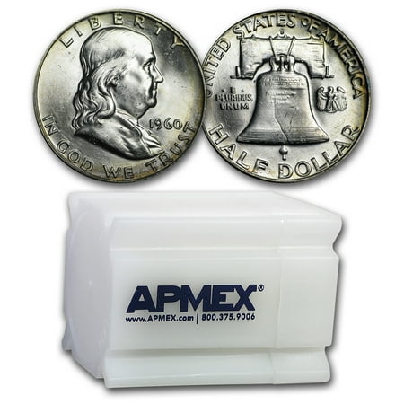 1960 Coins - 1960-D Franklin Half Dollar 20-Coin Roll BU