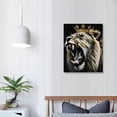 thumbnail image 4 of Nawypu   Lion Canvas Wall Art Black and White Animals Painting Print Lion with Crown Picture Living Room Decor Frame, 4 of 5