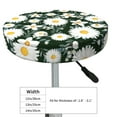 thumbnail image 4 of Naloa White Daisies and Bee Round Bar Stool Cushion Cover 12-14 inch, Fits Kitchen, Office, Restaurant Chairs - 12 inch, 4 of 7