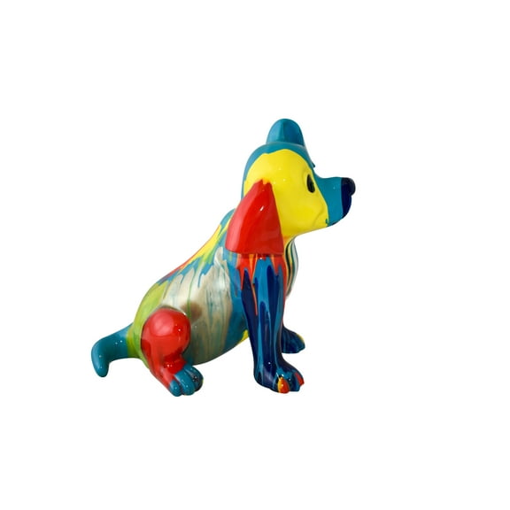 Colorful Jack Russel Terrier Dog Resin Statue Size: 13" x 12" x 8"H