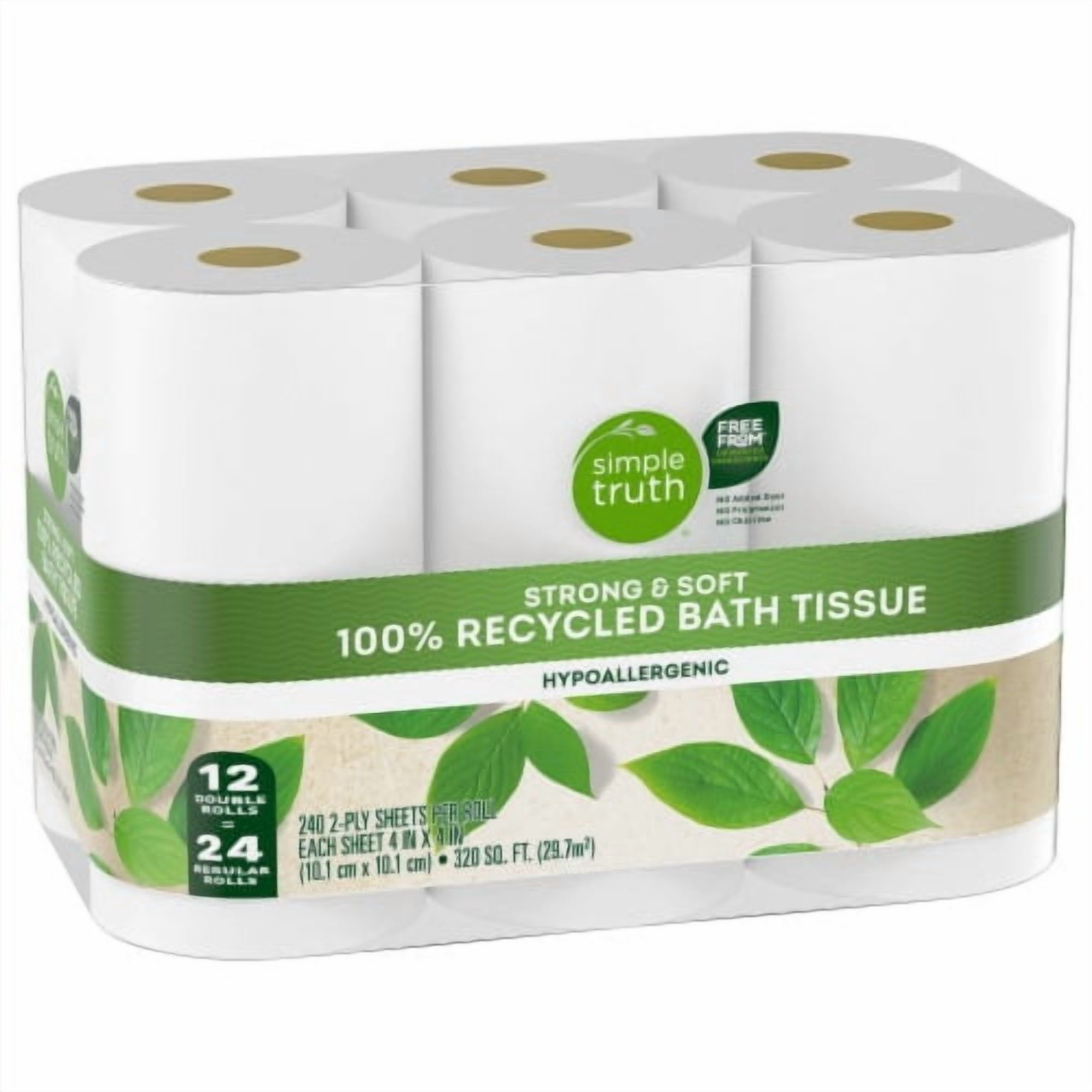 Simple Truth Toilet Paper 100% Recycled Double Roll 12 rolls