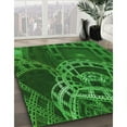 thumbnail image 3 of Ahgly Company Machine Washable Indoor Round Transitional Deep Emerald Green Area Rugs, 5' Round, 3 of 7
