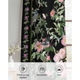thumbnail image 6 of Black Spring Floral Sheer Curtains 45 Inch Length 2 Panels Set for Living Room/Bedroom, Elegant Pastoral Flowers Birds Watercolor Kitchen Curtains Grommet Curtains Window Treatments 42"x45"x2, 6 of 7