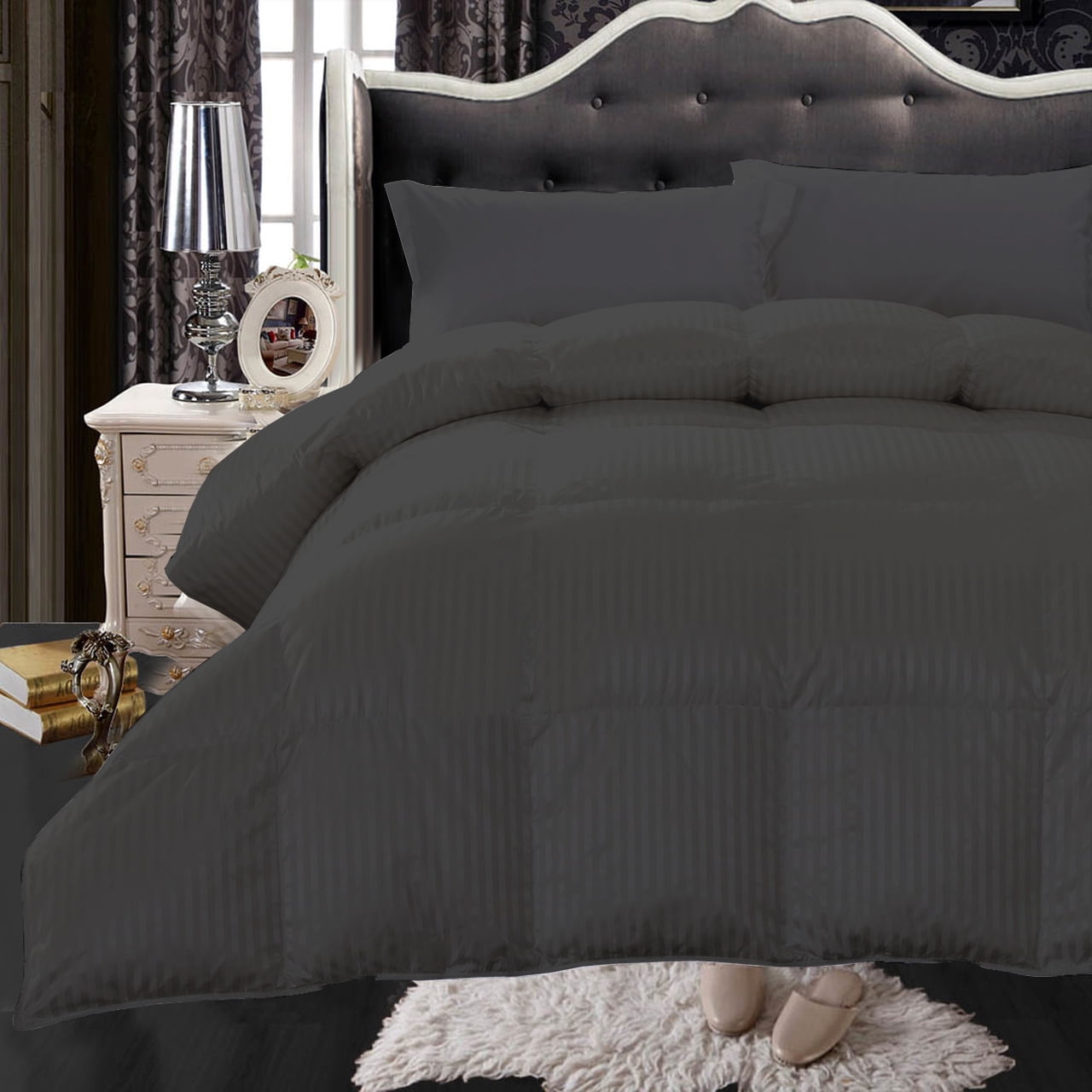 Available in red, gray and black this bedding set gives you options to update your room in dark or bright colorways. walmart
