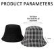 thumbnail image 2 of Sombrero de cubo de algodón reversible de doble cara para mujeres y hombres, sombrero de pescador plegable para viajes de vacaciones de verano en la playa, 2 of 7