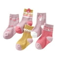 thumbnail image 6 of 5 Pairs Kids Girls Ankle Socks Floral Animal Print Cute Cotton Crew Socks for Baby Infant Toddler Girls 1-12 Years, 6 of 6