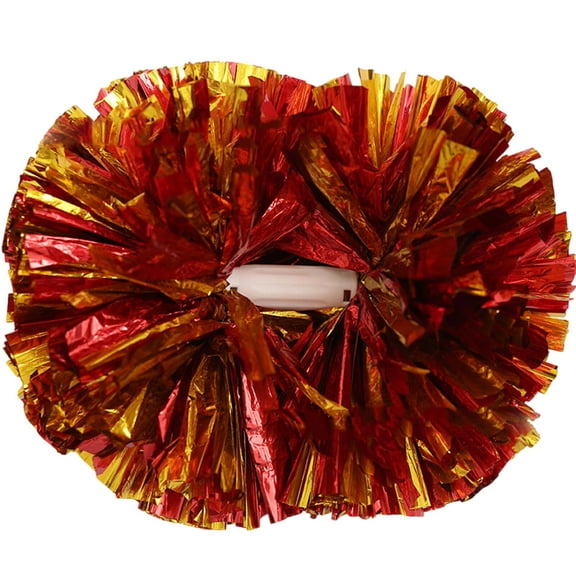GJX Cheerleading Pom Poms,Vibrant Eye-Catching Color Cheer Pom Poms,Long-lasting Lightweight Construction Comfortable Easy Grip Design Cheer Pom Balls,Gold Red