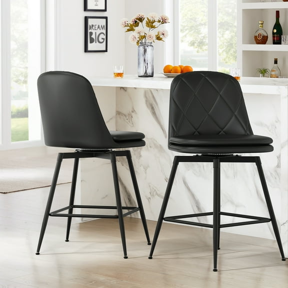 Bar Stools Set of 2,black
