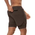 thumbnail image 2 of LYMAYTER Sports Shorts for Men's Double Layer Color Breathable Matching Shorts M-5XL, 2 of 8