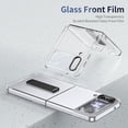 thumbnail image 3 of ELEHOLD for Samsung Z Flip 3 Case, Wireless Charging Ice Touch  Adjustable Kickstand Slim Shockproof Drop Protective Cover with Screen Protector for Samsung Z Flip 3 ,Black, 3 of 7