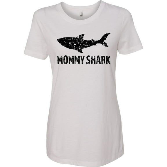 Inktastic Mommy Shark with Distressed Shark Women's T-Shirt