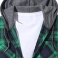thumbnail image 5 of Akmaiox Mens Flannel Hoodie Shirts,Long Sleeve Button Down Casual Plaid Jackets with Pockets,Stylish Drawstring Hooded Streetwear Work Shirts S-3XL, 5 of 5