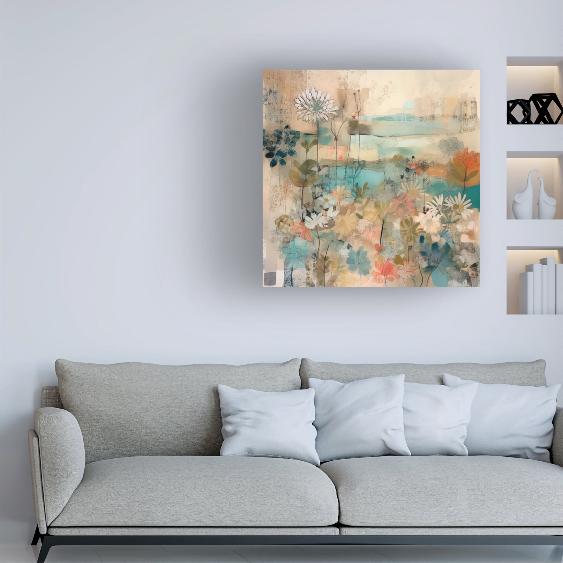 Canvas Wall Art - Sasha 'Last Time I Saw You I' Wall Art for Living Room, Bedroom, or Office Décor by Trademark Fine Art - 18 x 18 Inches