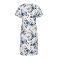 thumbnail image 3 of Robe Décontractée pour Femmes pour l'Été Imprimé Vintage Manches Courtes Robe T-Shirt Ample Midi de Plage avec Poches, 3 of 5