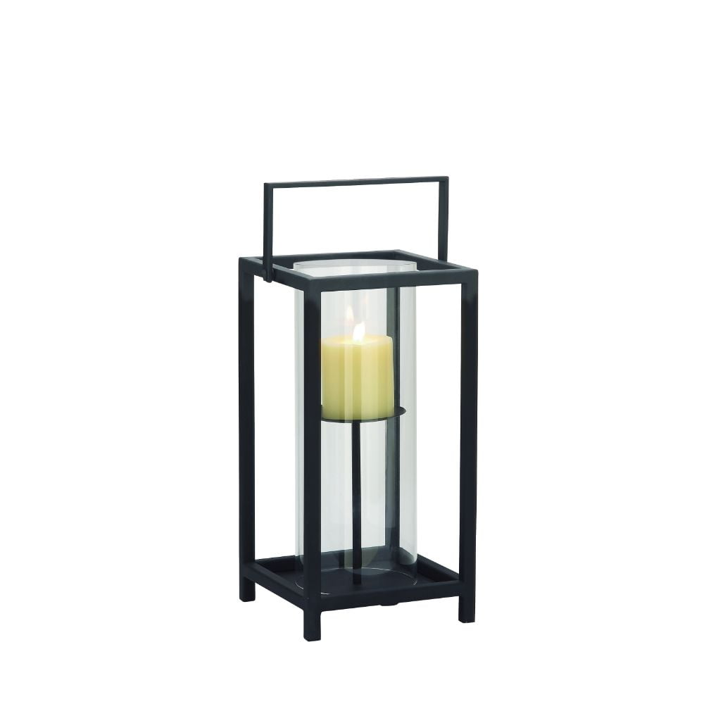 Metal Glass Black Candle Holder