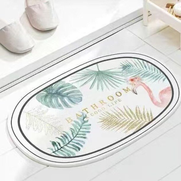 Alfombra de baño Retro semicircular, antideslizante, absorbente, de felpa suave, para dormitorio, cocina, entrada Fivean unisex