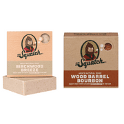 Dr. Squatch All Natural Bar Soap for Men 2 Pack: Birchwood Breeze + Wood Barrel Bourbon, 5 oz each