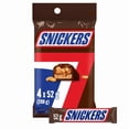 thumbnail image 1 of SNICKERS, Peanut Milk Chocolate Candy Bars, 4 Full Size Bars, 208 g ., 1 of 6