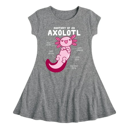 

Instant Message - Anatomy Of An Axolotl - Toddler And Youth Girls Fit And Flare Dress