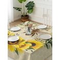 thumbnail image 3 of Bees Suqare Tablecloth - 60 x 60 Inch, Sunflowers Summer Watercolor Floral Leaf Palnt Honey Waterproof & StainResistant Tablecloth, Washable Oil-proof Table Cover for Dining/Party/Wedding/Buffet, 3 of 9
