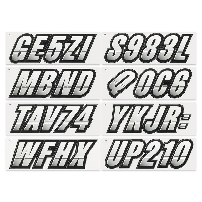 Kit Of 7 Pre-Spaced Letters & Numbers For Custom Repeater License Plates