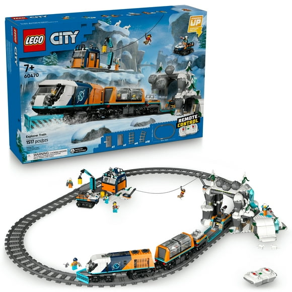 LEGO City Explorers' Arctic Polar Express Train Set - Building & Learning Toys for Kids - Remote Controlled Train Toy for Boys & Girls, Ages 7+ - Birthday Gift Idea - 60470