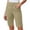 Khaki, variant on Binmer Women's High Waist Elaist Waist Bermuda Shorts,Casual Straight Leg Knee Length Shorts with Pockets Brown,Women's Plus XXXL