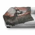 thumbnail image 3 of Japanese Soft Flannel Fleece Blanket, Reflection of Samurai Practicing Hazy Sunset Background Free from Death Concept, Cozy Plush for Indoor and Outdoor Use, 60" x 80", Salmon Umber, by Ambesonne, 3 of 6